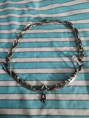 Martha Rotten lead free pewter fox jaw necklace